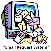computer stuffed with envelopes to indicate email request overflow