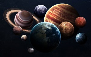 Planets in the solar system.